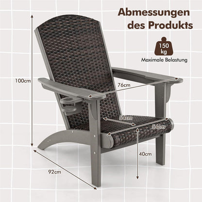Tuinstoel – Adirondack Tuinstoel – Loungestoel – Tuinmeubel – Buitestoel – Ergonomisch Design – Duurzaam HDPE Frame
