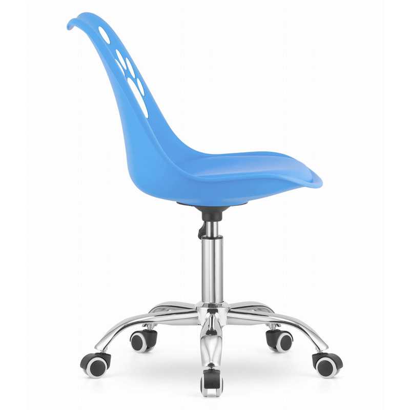 Draaistoel – Bureaustoel – Stoel – Werkstoel – Kinderstoel – 360° Draaibaar – Hoogte Verstelbaar 85-98 cm – Eco-Lederen Zitkussen - Blauw