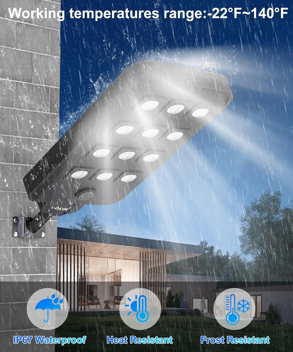 JAYNLT 12T Solar Straatlantaarns Outdoor voor Garage