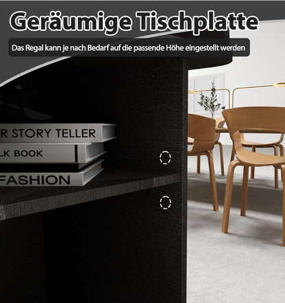 Sta-bureau, podiumstandaard, houten podium, houten sprekerbureau met dubbellaags opbergvak en remwiel voor klaslokaal, hoorzaal, kerk, seminar zwart (60 x 39,8 x 101 cm)