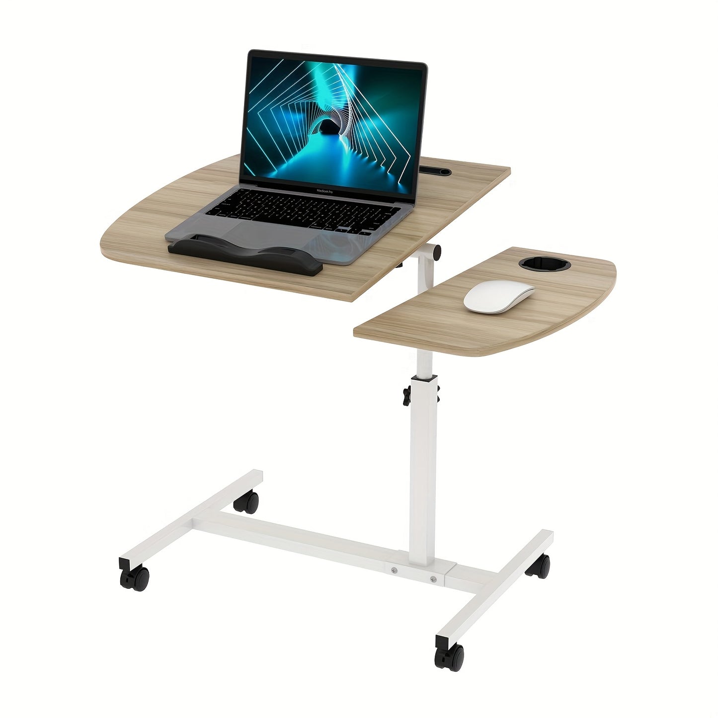Space Saving Adjustable Desk 60x40cm | Tiltable Tabletop And 61-95cm Height Adjustment | Ergonomic Bedside Desk for Living Room (tool-free Assembly)