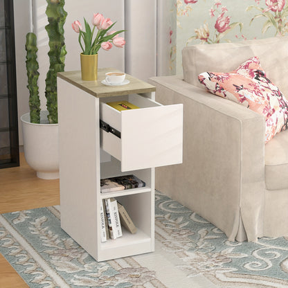 Nachtkastje – Bijzettafel – Opbergkastje – Ladekastje – Zijkast – Compact Design – Duurzaam Kunststof – 25x45x70 cm – Slimme Ruimtebesparing