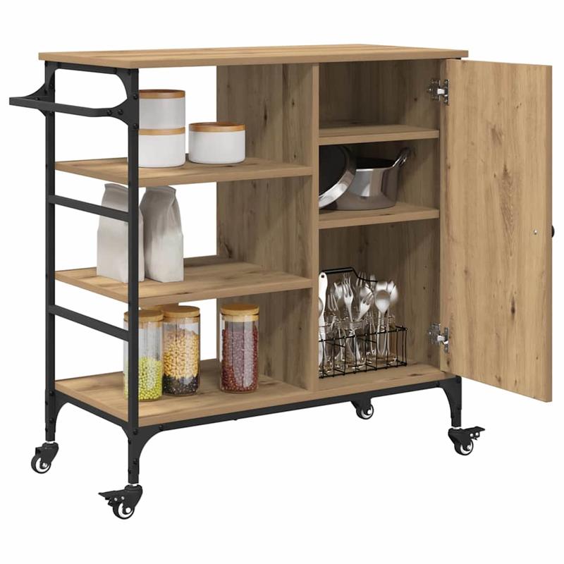 Sideboard/Sideboard/Storage Cabinet/Cabinet/Artisan Oak Kitchen Cart 87.5X38.5X84.5 Cm Wood-Based Material. This Kitchen Cart Is Made of Robust Material with a Smooth Surface And Offers Robustness, Stability, And Moisture Res