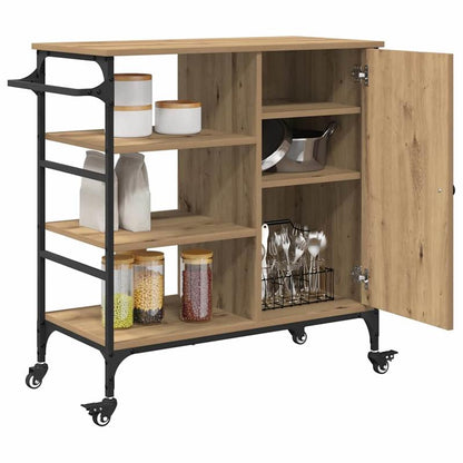 Sideboard/Sideboard/Storage Cabinet/Cabinet/Artisan Oak Kitchen Cart 87.5X38.5X84.5 Cm Wood-Based Material. This Kitchen Cart Is Made of Robust Material with a Smooth Surface And Offers Robustness, Stability, And Moisture Res