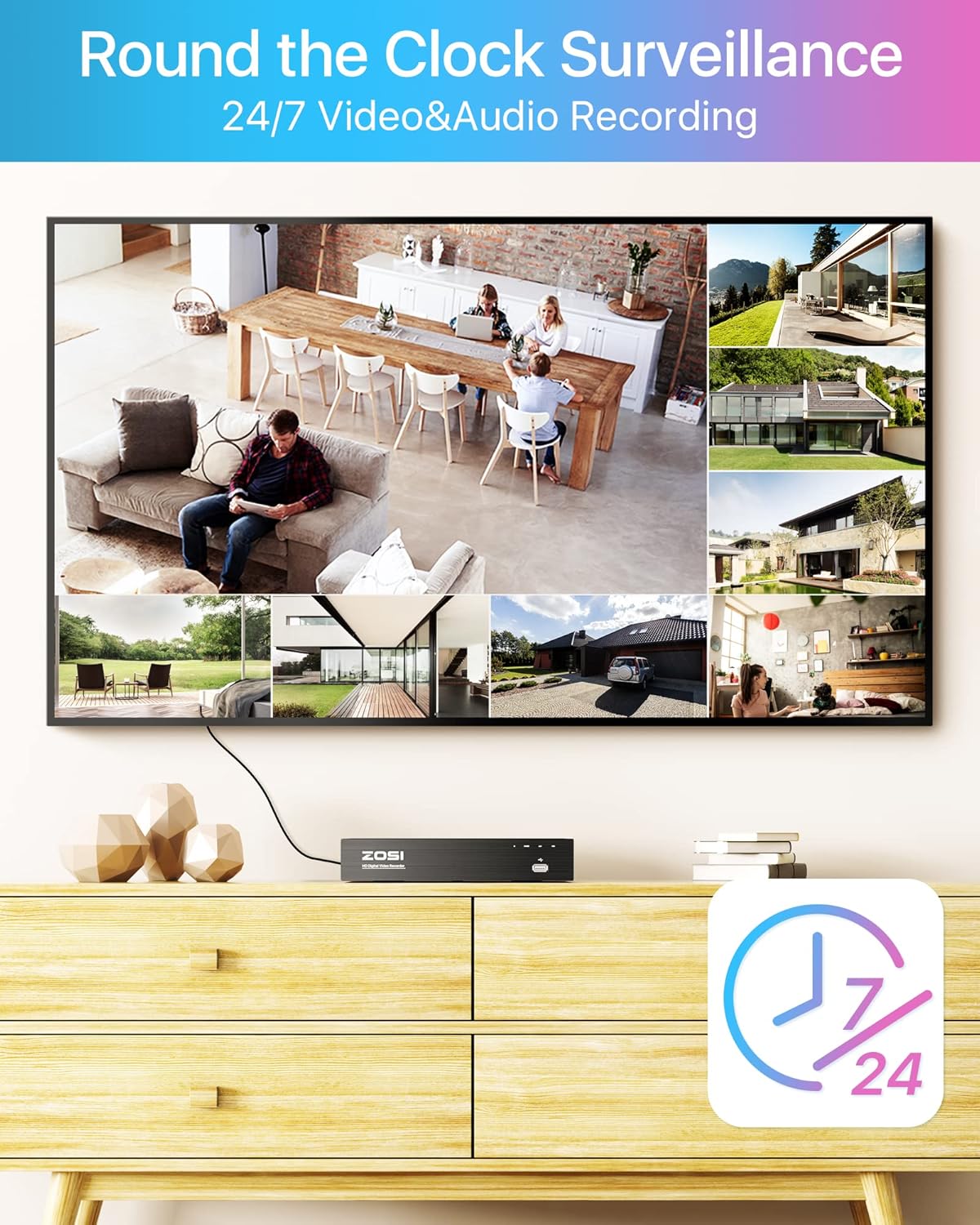 Beveiligingscamera Set – Videobewaking – IP Camera Systeem – PoE Camera – NVR Recorder – 5MP Resolutie – Personen- en Voertuigdetectie – 2TB Opslag – Spotlight Alarm