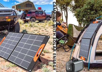 100 W opvouwbaar zonnepaneel draagbare monokristallijne zonnelader voor krachtcentrales, caravan, boot, camping, camper, 12 V, off-grid huis, RV-batterij met USB- en DC-uitgangen (Mono