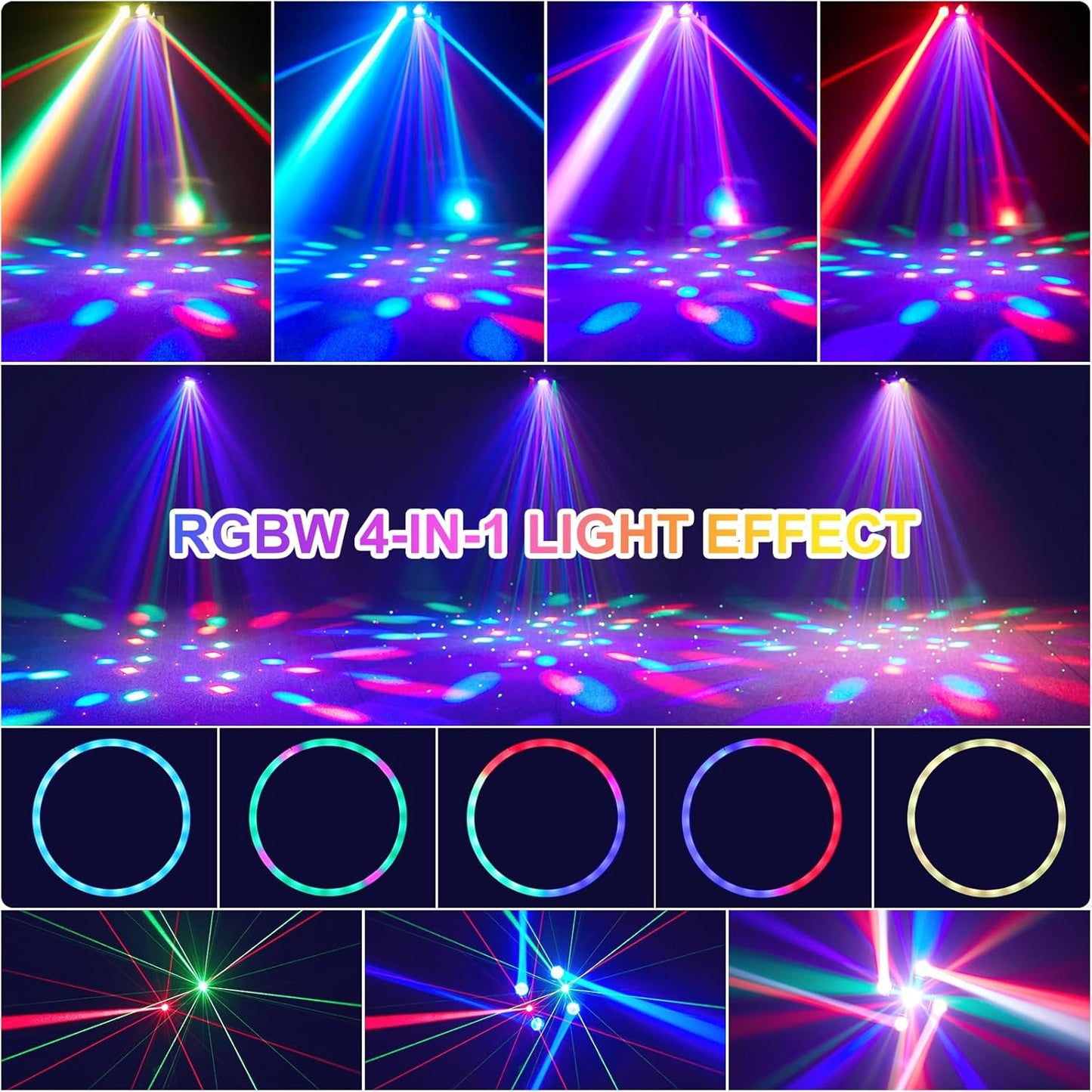 100 W Moving Head LED disco licht schijnwerper RGBW partylicht LED-spot met 4 lichtarmen voor DJ Bar Verjaardag Disco Bruiloft Party Kelder Podiumlicht