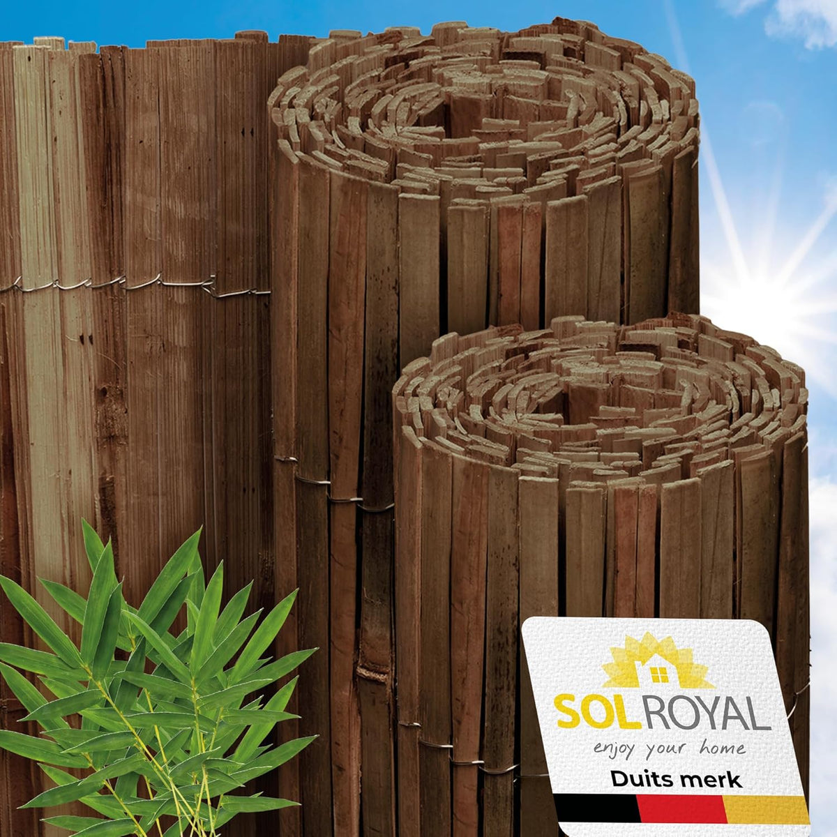 Bamboe Privacyscherm Donkerbruin 200 x 600 cm – Bamboemat – Tuinscherm – Balkonscherm – Inkijkbescherming – 100% Natuurlijk Bamboe – Weerbestendig ĸ