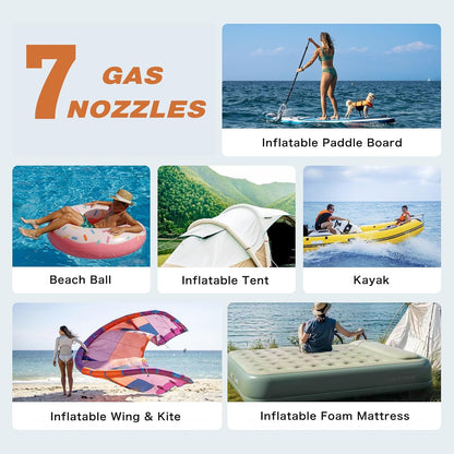 CYCPLUS 20PSI Oplaadbare Paddleboard Pomp - Intelligente Snelle Opblazing, Deflatie, Automatische uitschakeling & Dual LED-indicator. Geschikt voor stand-up-paddleboards, boten, tenten, matrassen