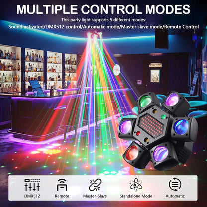 Moving Head LED 150W met afstandsbediening RGBW Gobo Beam discolicht partylicht 26CH DMX podiumlicht voor DJ Bar Verjaardag Club Bruiloft Koplamp