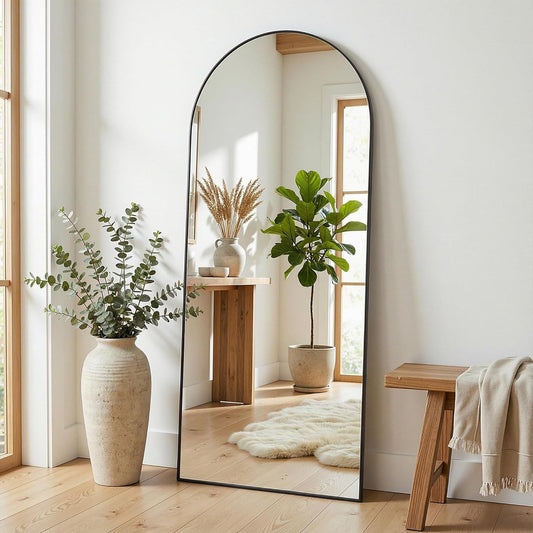 Staande Spiegel – Passpiegel – Vloerspiegel – Wandspiegel – Full Body Spiegel – 175x66 cm – Aluminium Frame – Onbreekbaar Glas
