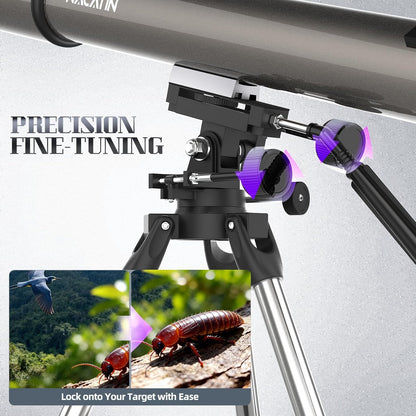 900-102 mm Astronomische refractor telescoop met altazimut montage en statief