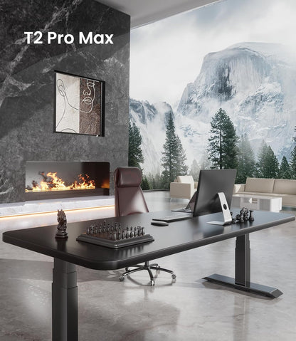 MAIDeSITe T2 Pro Max Elektrisch in hoogte verstelbaar bureauframe, 135 cm in hoogte verstelbaar tafelframe, dubbele motor, draagvermogen 160 kg met Piano Master Control-systeem en