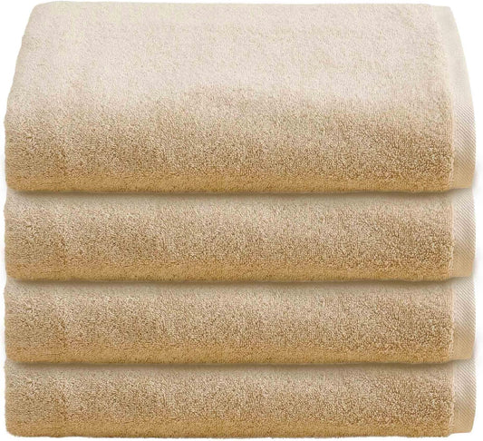 Grote douchehanddoek, 4 stuks, 150 x 100 cm, 100% katoenen badstof, 550 g/m², voor sauna en spa, gemaakt in Italië, zacht, absorberend, duurzaam, model: Vega