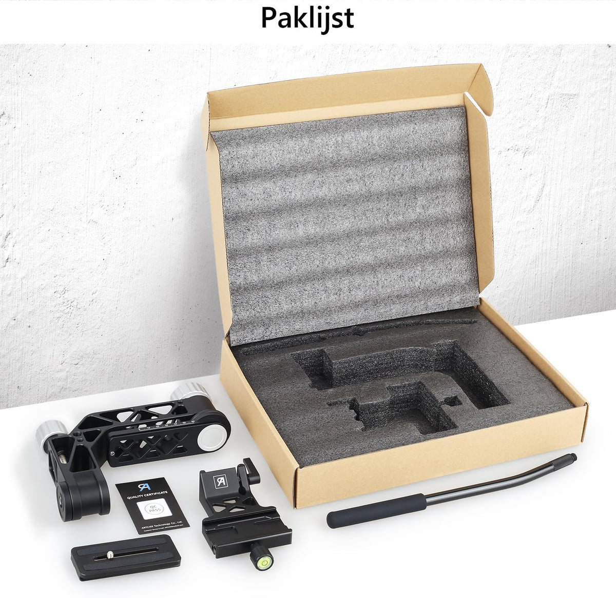 ARTCISE gimbal statiefkop met handvat, GH7 draagbare lichtgewicht heavy duty koppen met standaard 1/4 '' quick release plaat en bubbelniveau voor DLSR camera statief, max belasting 25kg