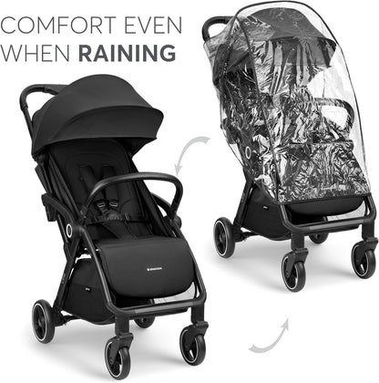 KikkaBoo CIELA Kinderwagen, buggy tot 22 kg, automatisch opvouwen, verstelbare rugleuning, gering gewicht, compact, cabinemaat, zwart