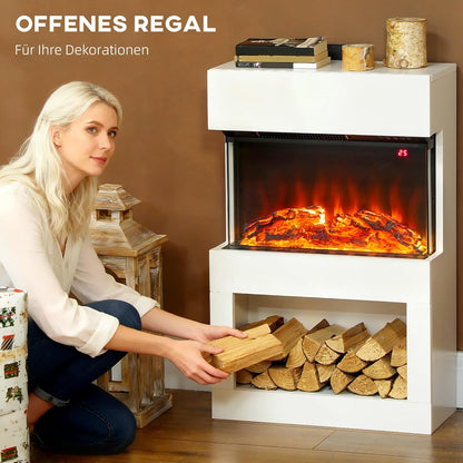 Elektrische Haard – Sfeerkachel – LED Inzethaard – Open Haard – Decoratieve Haard – 1000/2000 Watt Verwarming – Instelbare Thermostaat Met Timer