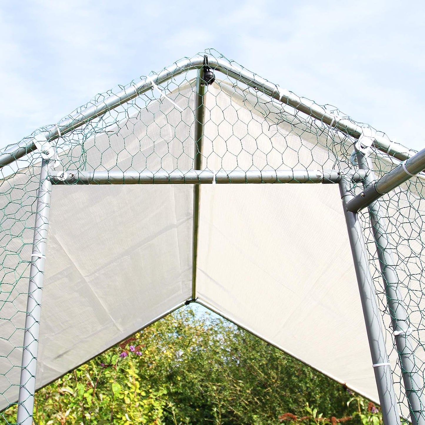 Freestanding Chicken coop Chicken coop Chicken enclosure 4m x 8m x 2m Free roof covers and feeding scoop - QUORE