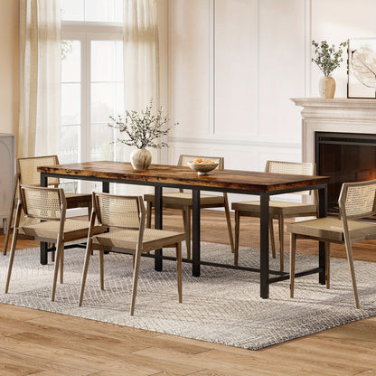 Studietafel – Bureau – Computertafel – Werkplek – Thuiswerkplek – Extra Lang 199,9 cm – Dubbele Werkruimte voor 2 Personen – Hout Zwart en Bruin