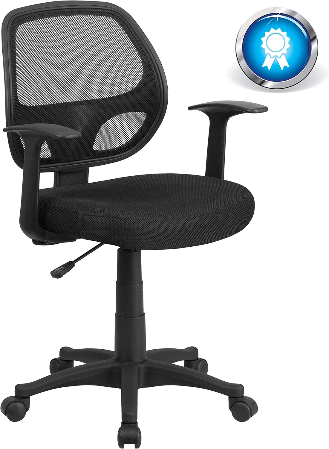 Flash Furniture Zwarte middenrug bureaustoel, stof, product in inch (l x b x h): 24,0 x 21,0 x 39,0