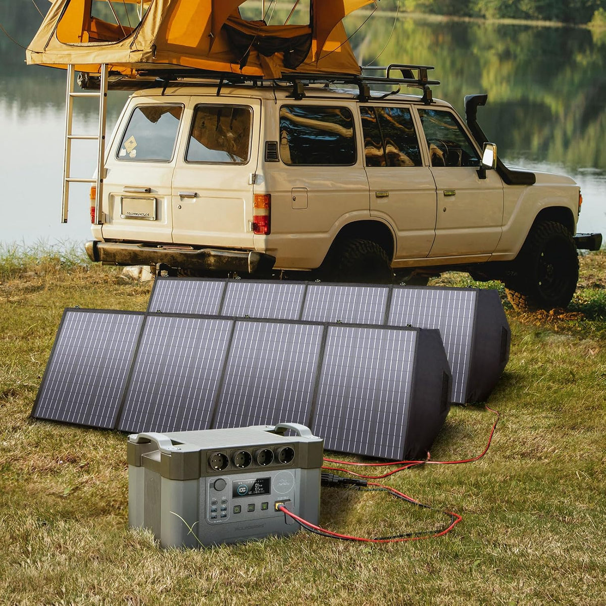 Draagbare Powerstation – Mobiele Accupack – Solar Generator – Noodstroomvoorziening – Camping Accu – 2400W Continu Vermogen – 1451Wh LiFePO4 Batterij