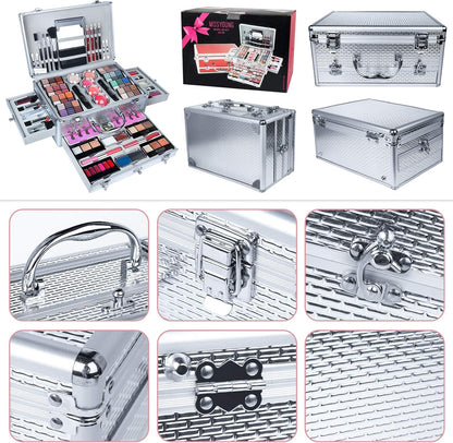 All-in-One Make-up Box Set Multifunctionele Cosmetica Opbergdoos Beauty Case Professionele Inhoud Oogschaduw Concealer Lipgloss Blusher Compact Poeder Wenkbrauw en Make-up Potlood Kwast #3