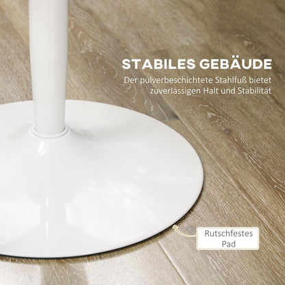 Ronde Eettafel – Keukentafel – Bistrotafel – Bartafel – Koffietafel – Compact Ontwerp Ø80 cm – Stevig MDF Tafelblad