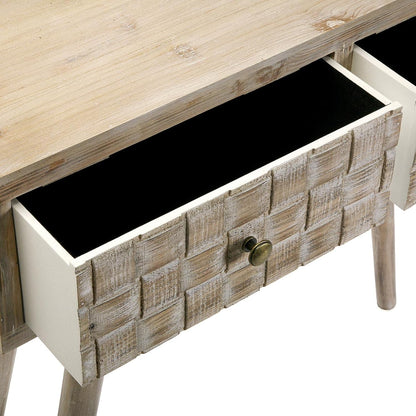 Versa Anish Smalle hal of vestibule Entree hal meubilair, Console Tafel, met 3 lades, Afmetingen (H x B x H) 81,5 x 25 x 97 cm, Hout, Kleur Bruin en grijs