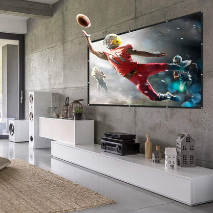 Nierbo Beamerscherm 200 inch, beeldverhouding 16:9, transporteerbaar scherm, geschikt voor projectie in 4K of 3D, thuisbioscoop, afmetingen 443x249cm