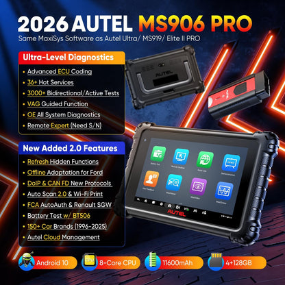 Auto Diagnosticus – Auto Scanner – OBD2 Diagnoseapparaat – Voertuig Tester – Foutcode Uitlezer – 8-inch HD Touchscreen – 3000+ Actieve Tests & 36+ Servicefuncties