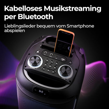 Mobiele Party Speaker Met Microfoon – Bluetooth Speaker – Karaoke Speaker – DJ Speaker – Muziekbox – 500 W – 10 Uur Batterijduur