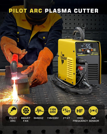 Plasmasnijder van 55 A [groot led-display], contactloze stuurboog, plasmasnijmachine, DC inverter 230 V plasmasnijder, PT/2T/4T, 12 mm zuivere snede en max. 18 mm