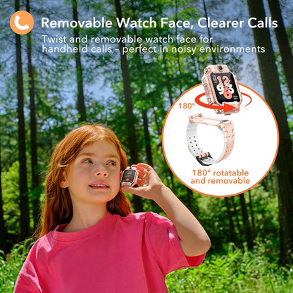 imoo X10 Smartwatch voor kinderen, met GPS, met simkaart, 4G LTE, video, smart watch met split dual camera tracking horloge, 1,6 inch, 98 graden groothoek, anti-shake, 32 GB ROM, SOS (wit)