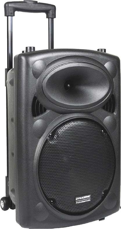 DYNASONIC Dynapro12 Mobile PA geluidsinstallatie microfoons luidsprekersystemen batterij MP3-USB-SD incl. draadloze microfoon geluidssysteem