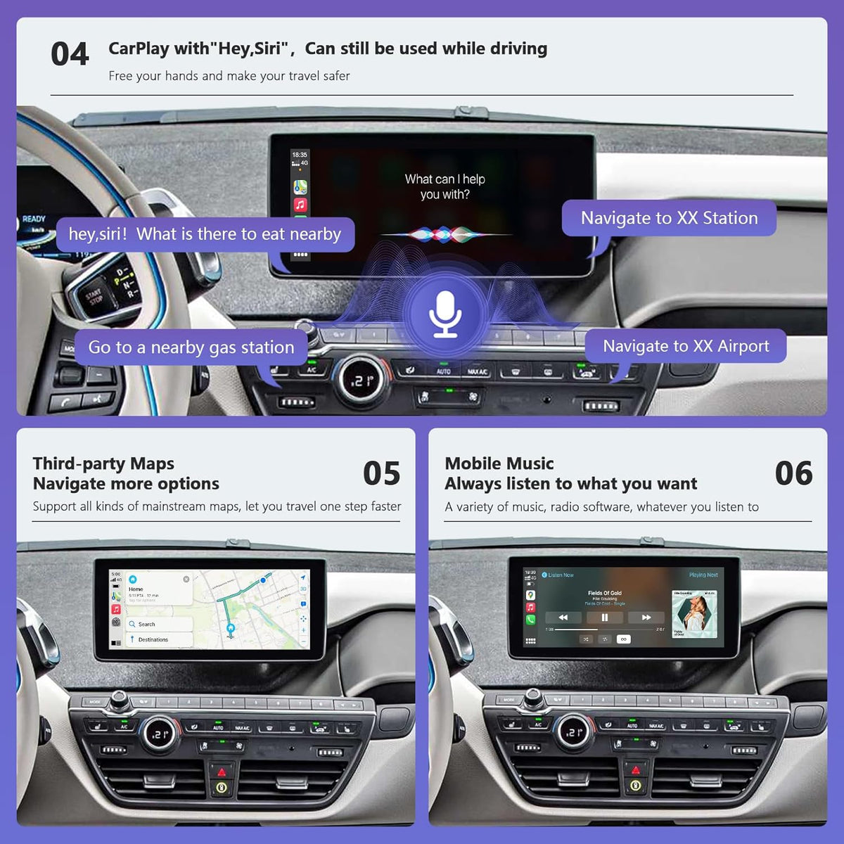 Draadloze CarPlay Android Auto Interface – Auto Multimedia Adapter – Smartphone Integratie Module – Mirrorlink Schermspiegeling – Achteruitrijcamera Ondersteuning – Gemakkelijk Installeren – Originele Stuurwielbediening Blijft Werken