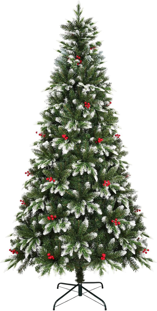 Uten Kunstkerstboom, metaal, groen en wit, 6Ft