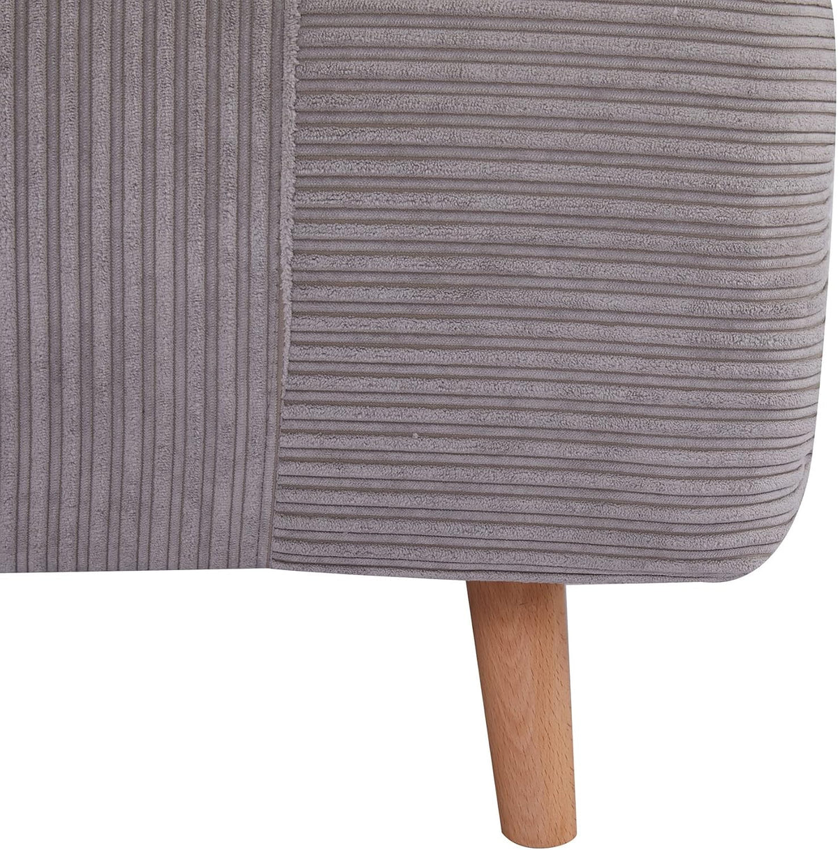 HOMCOM 2-in-1 Sofa Bed, Armchair Bed, Adjustable Folding Mattress Guest Bed, Corduroy Chaise Lounge, for Bedrooms, Living Rooms, Light Grey 82 x 89 x 83 cm - QUORE