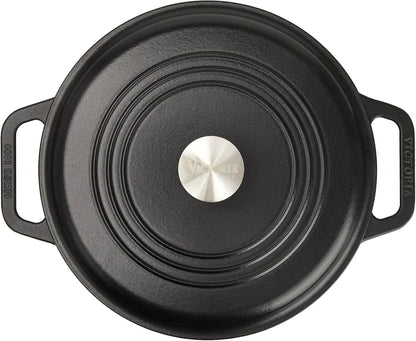 Victoria Dutch Oven Inductie Geëmailleerd Gietijzer 29cm, Cocotte 6,6L, PTFE en PFOA vrij, Geschikt voor Vuur, Barbecue, Oven, Kookplaat, Keramische kookplaat, Gas