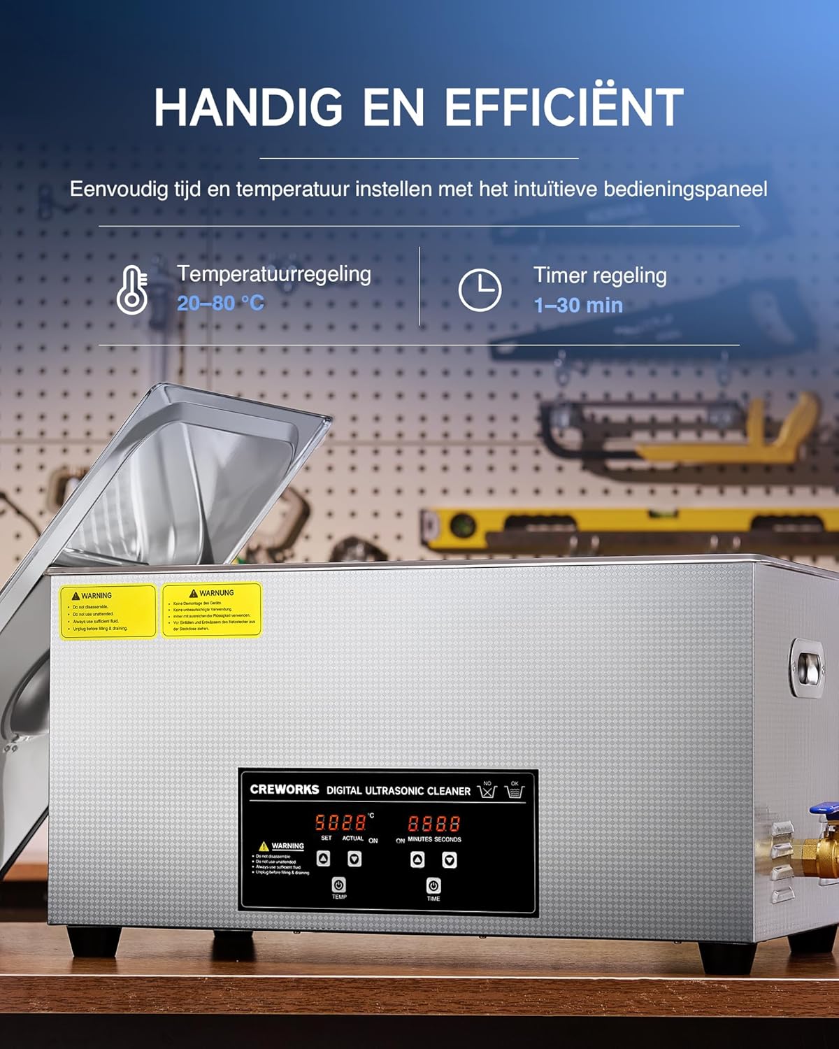 Ultrasone Reiniger – Ultrasoon Bad – Ultrasone Schoonmaker – Ultrasoon Machine – Roestvrij Staal – 480W Krachtig Vermogen – Instelbare Temperatuur en Timer