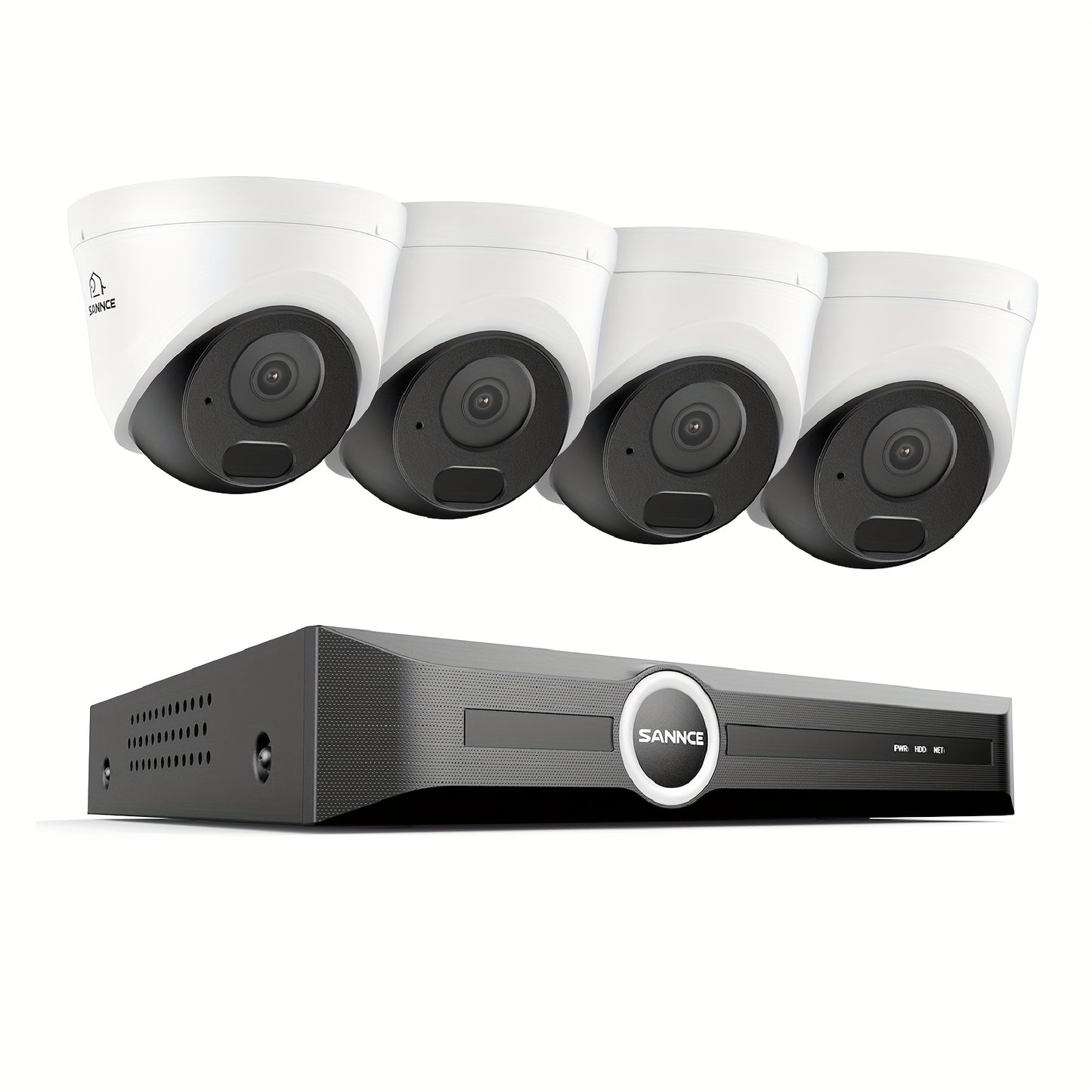 Beveiligingscamera Set – Security Camera – Camerabewaking – Bewakingscamera – POE Camera Set – 2K/3MP Resolutie – Nachtzicht 30 Meter – Audio Opname – NVR Zonder HDD – S+H.265 Video Compressie