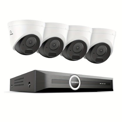 Beveiligingscamera Set – Security Camera – Camerabewaking – Bewakingscamera – POE Camera Set – 2K/3MP Resolutie – Nachtzicht 30 Meter – Audio Opname – NVR Zonder HDD – S+H.265 Video Compressie
