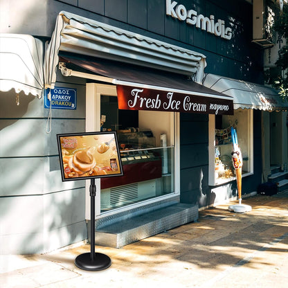 A3 Stand Sign Houder – Posterstandaard – Posterhouder – Displaystandaard – Vloerstandaard – Set van 6 – Verstelbaar in Kijkhoek – UV-bestendige PVC-beschermlaag