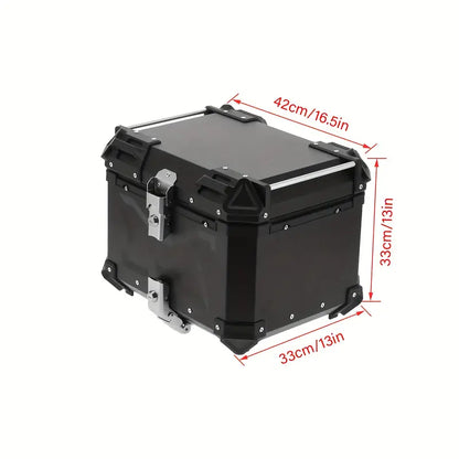 Motorfiets Topkoffer – Achterkoffer – Bagagebox – Helm Opbergbox – Toolbox – 55L Capaciteit – Aluminium Behuizing Zwart/Zilver