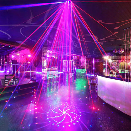 Disco Light Party Light, DMX Effects Light LED RGB DJ Projector Music Controlled Disco Lights For KTV Family Meeting Wedding Birthday Halloween - QUORE