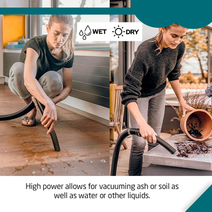 TOTAL - Stofzuiger - Dieptereiniging nat & droog - Hoog vermogen: 1400W - Compact en gemakkelijk te hanteren - Inhoud: 30 liter - Inclusief flexibele slang en afneembare buis - 45 x 41 x 61 cm