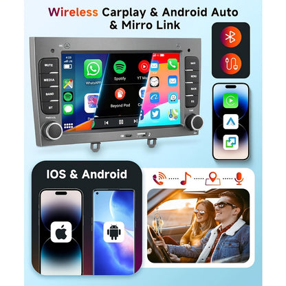 Android Autoradio – Multimedia Systeem – Inbouw Navigatie – Touchscreen Headunit – 7 Inch Scherm – 4G Wifi Verbinding – Android 15 OS – Bluetooth 5.0 – Wireless CarPlay & Android Auto