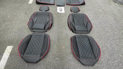 Autostoelhoes – Stoelhoes Auto – Stoelbeschermer – Autostoelhoes – Stoelhoes Set – Universeel – Kunstleer – Sponsvulling – Handwasbaar – 5 Zitplaatsen – Seizoensbestendig