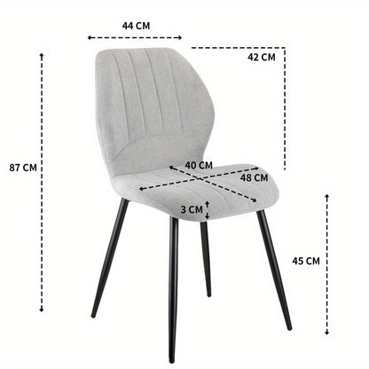 Eetkamerstoel – Stoel – Keukenstoel – Zithoekstoel – Designstoel – Set Van 4 – Ergonomisch Comfort – Duurzaam Linnen En Hout