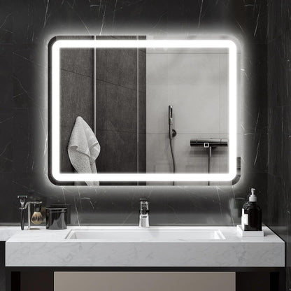 Badkamerspiegel – Wandspiegel – LED Spiegel – Verlichte Spiegel – Touch Spiegel – 70 x 90 cm – Anti-Condens – Geheugenfunctie