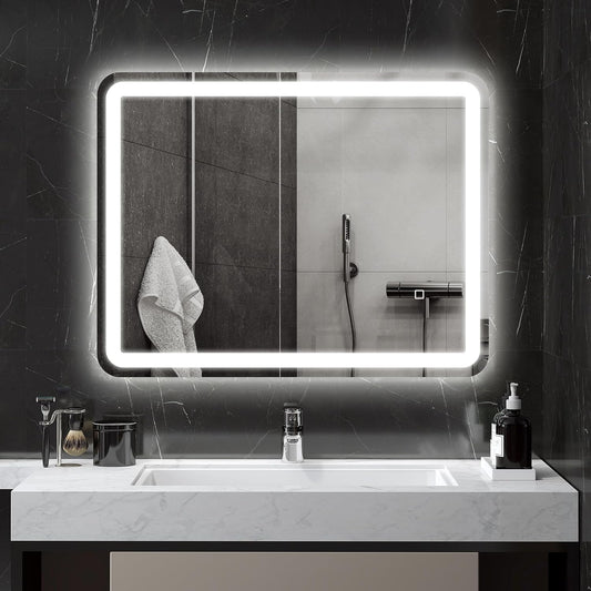 Badkamerspiegel – Wandspiegel – LED Spiegel – Verlichte Spiegel – Touch Spiegel – 70 x 90 cm – Anti-Condens – Geheugenfunctie